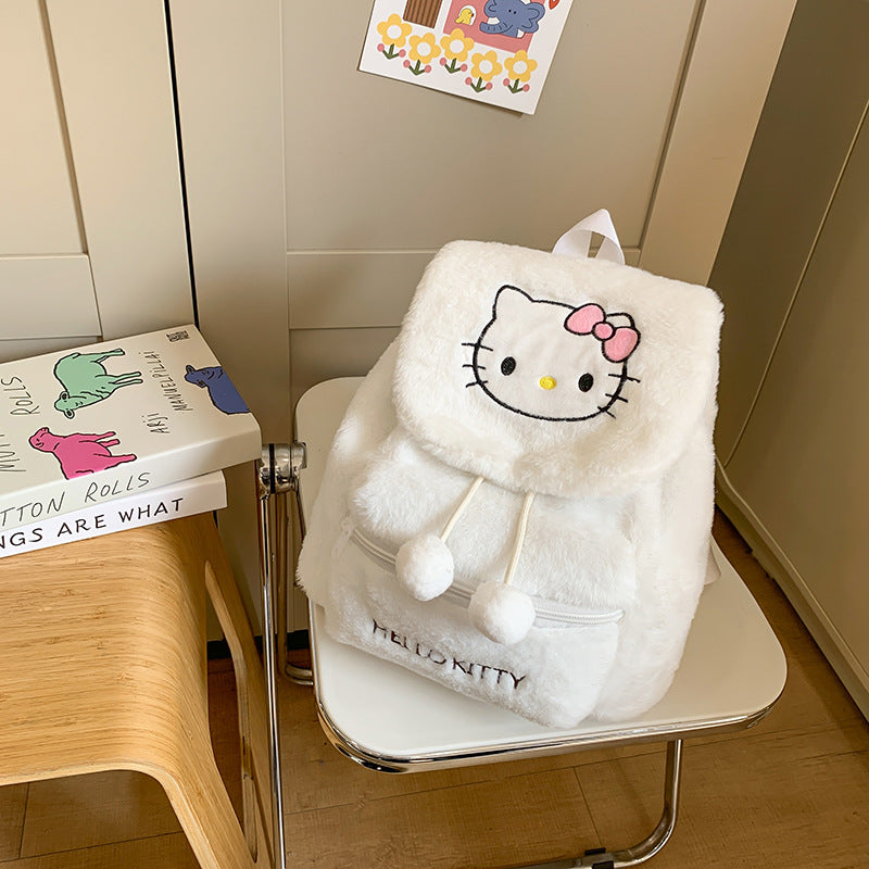 Niedlicher Plüsch-Schulrucksack mit Charakter-Motiv