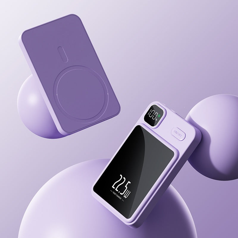 Tragbare Powerbank mit kabelloser Ladefunktion und digitalem Display Skanto