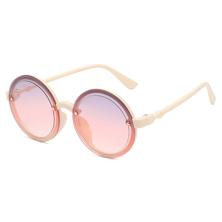 Runde Damen-Sonnenbrille mit transparentem Rahmen Skanto