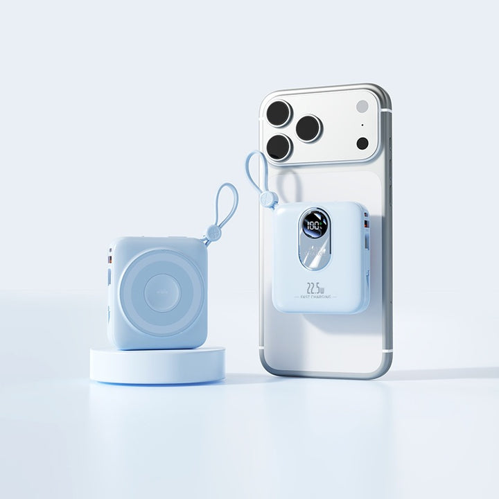 Powerbank mit kabellosem Laden und digitalem Smart Display Skanto