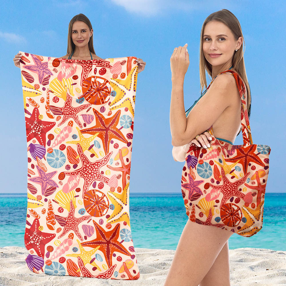 Multifunktionales Strandtuch mit integrierter Tragetasche Skanto