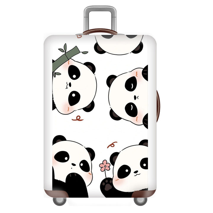 Unisexer nicht-elastischer Kofferbezug für Hartschalen-Trolley mit niedlichem Panda-Motiv, elastische Schutzhülle mit Griff- und Radausschnitten Skanto