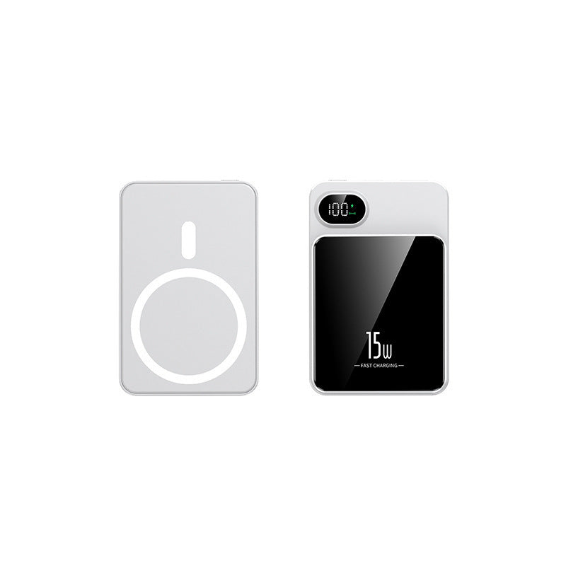 Magnetische Powerbank mit schneller Qi-Ladefunktion und LCD-Bildschirm Skanto