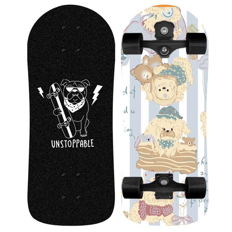 Skateboard Skanto mit Einhorn-Grafik