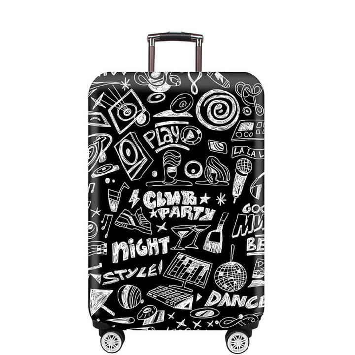 Unisex nicht-elastische Kofferhülle mit Urban-Doodle-Muster, Reißverschluss und Rundumschutz für 4-Rad-Trolleys Skanto