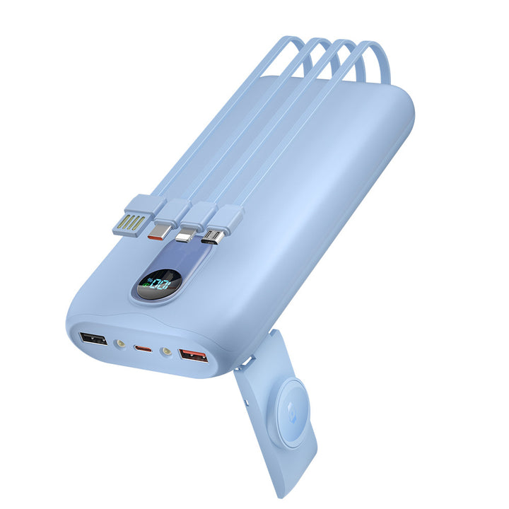 Powerbank mit integrierten Ladekabeln und LCD-Bildschirm Skanto
