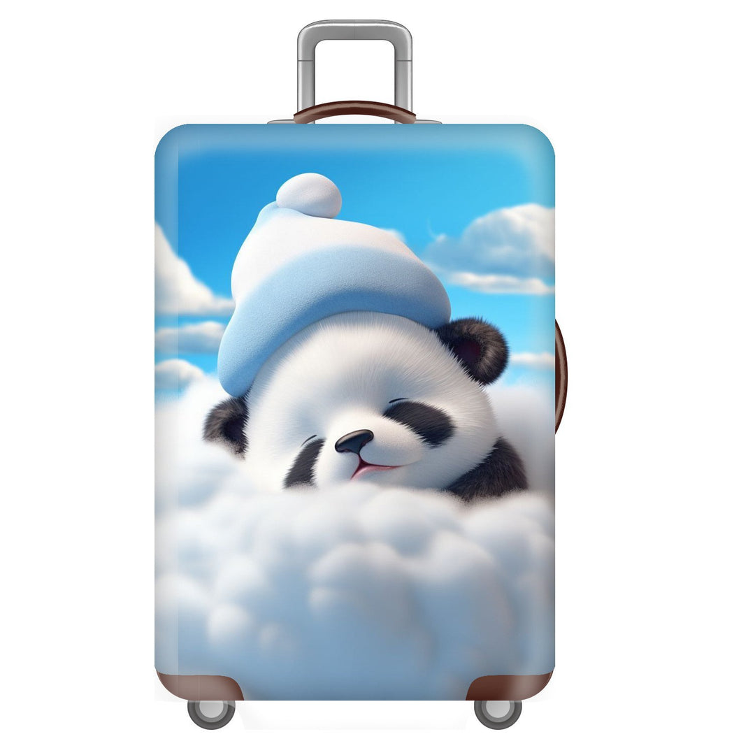 Unisexer nicht-elastischer Kofferbezug für Hartschalen-Trolley mit niedlichem Panda-Motiv, elastische Schutzhülle mit Griff- und Radausschnitten Skanto