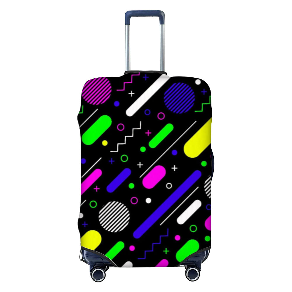 Unisex nicht-elastische Kofferhülle mit geometrischem Muster, Stretch-Polyester-Spandex-Hülle, Reißverschlussöffnung und rutschfester Innenbefestigung für Trolley Skanto