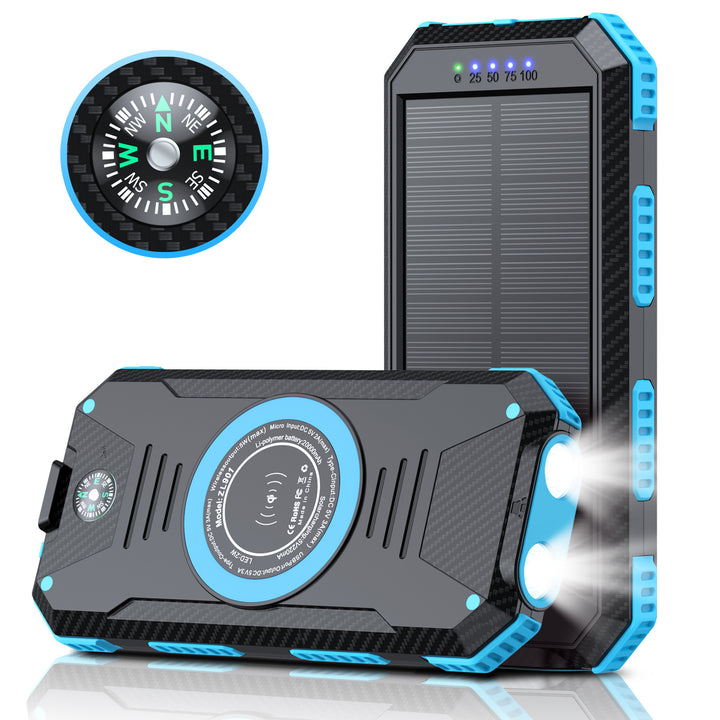 Solar-Powerbank mit kabelloser Ladefunktion Skanto