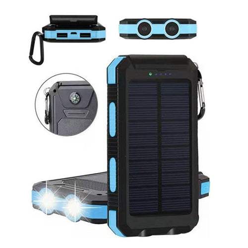 Solar-Powerbank mit stoßfestem Design und integriertem Karabinerhaken Skanto