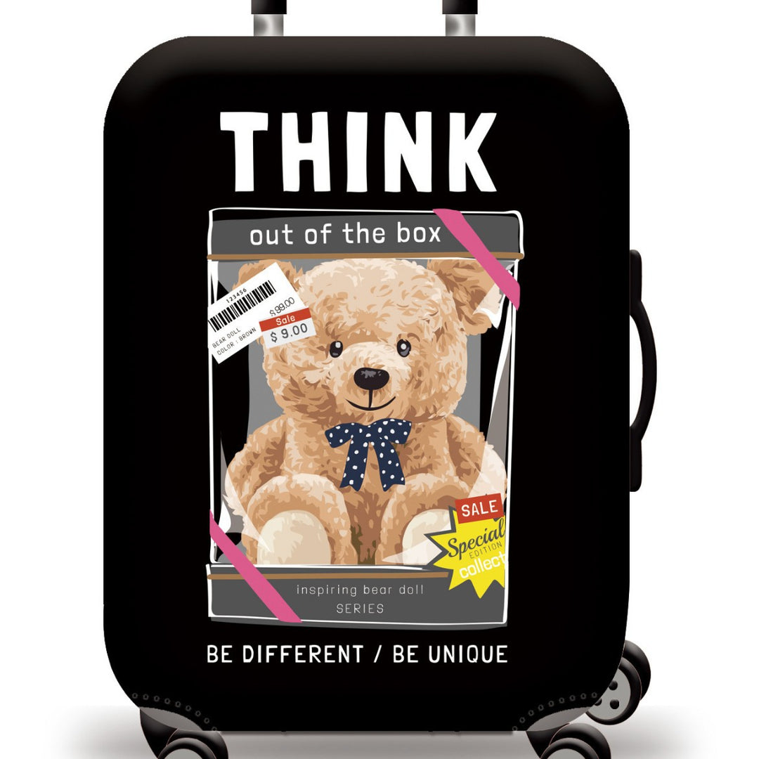 Skanto Unisex Kinder-Trolley-Koffer mit niedlichem Teddybär-Design, Hartschale, Teleskopgriff und vier drehbaren Rollen Skanto
