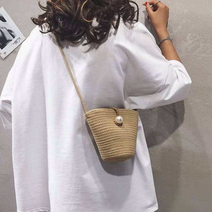 Elegante Handtasche mit Perlenverschluss Skanto