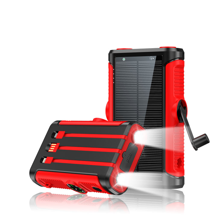 Tragbare Solar-Powerbank mit integriertem Handkurbel-Ladegerät Skanto