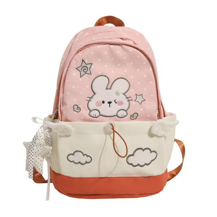 Verspielter Schulrucksack mit Hasenmotiv Skanto
