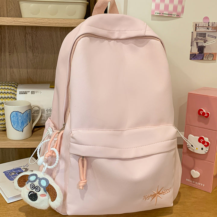 Klassischer Schulrucksack aus Stoff mit Reißverschluss