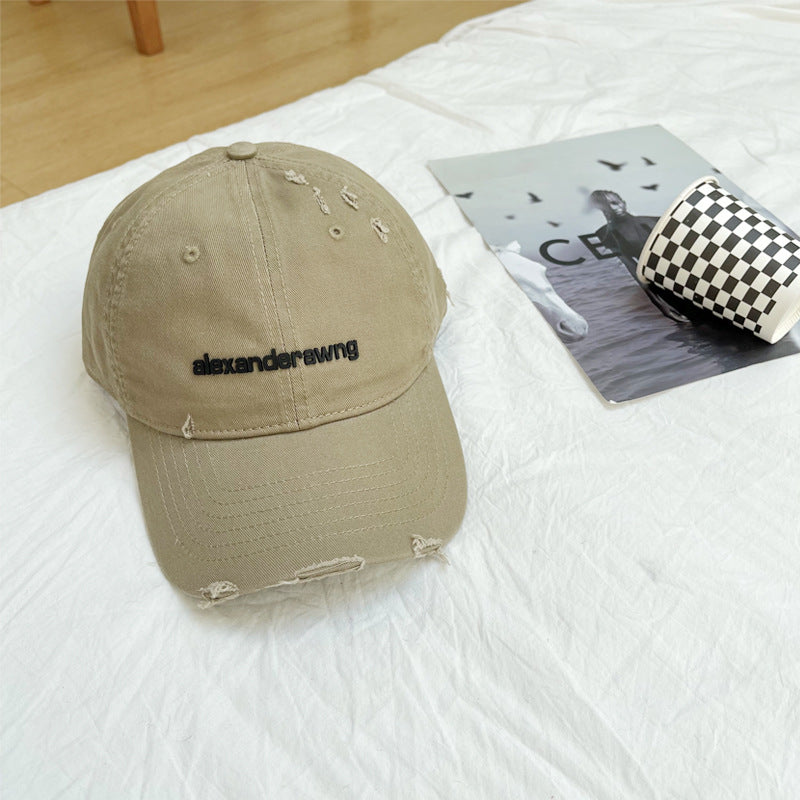Unisex Distressed Baumwoll-Baseballkappe Skanto
