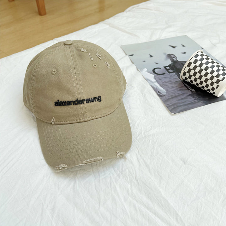 Unisex Distressed Baumwoll-Baseballkappe Skanto