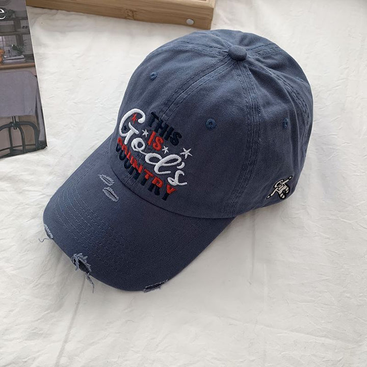 Herren Distressed Bestickte Baseballkappe Skanto