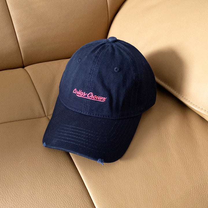 Lässige Distressed-Baumwoll-Baseballkappe für Damen Skanto