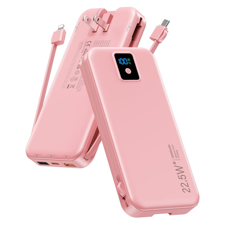 Powerbank mit digitalem LCD-Display und integriertem Ladegerät Skanto
