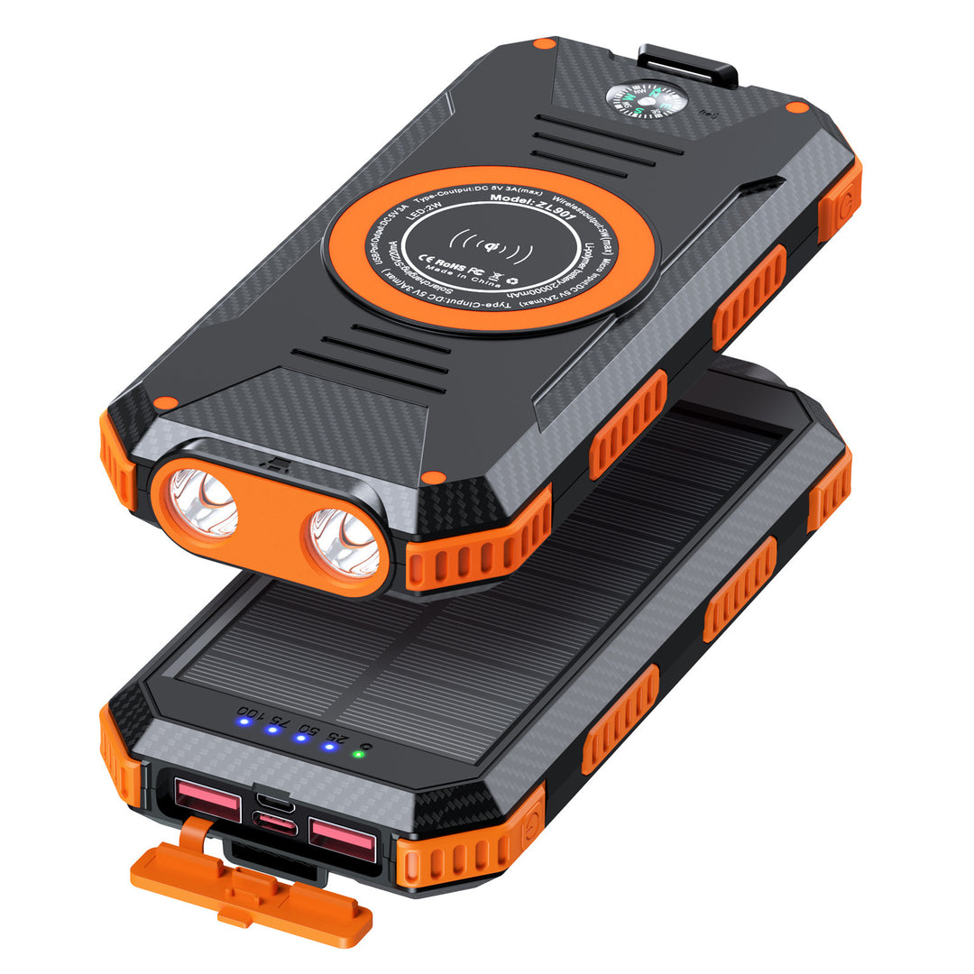 Solar-Powerbank mit kabelloser Ladefunktion Skanto