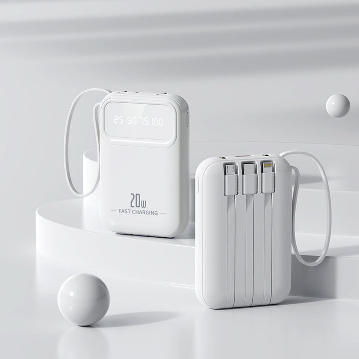 Kompakte Powerbank mit integrierten Schnellladeanschlüssen Skanto