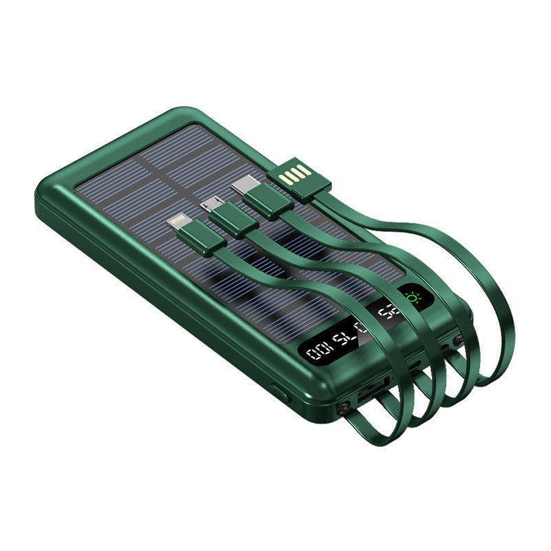 Solarbetriebene Powerbank mit integrierten Ladekabeln Skanto