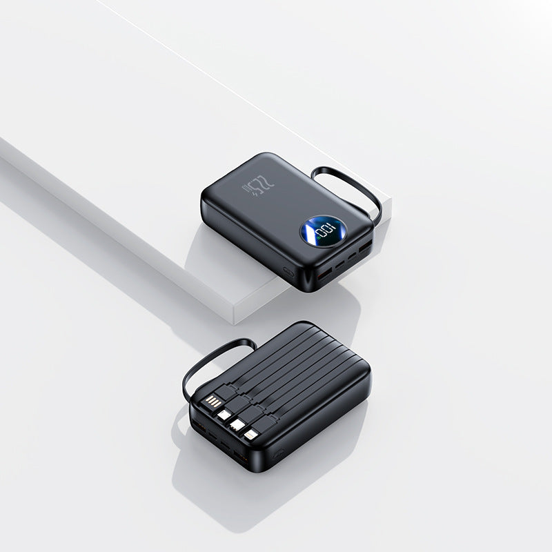 Tragbare Powerbank mit integrierter digitaler Kapazitätsanzeige und flexiblem Kabelmanagement Skanto