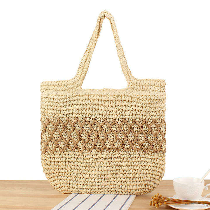 Große handgefertigte Raffia-Tragetasche Skanto
