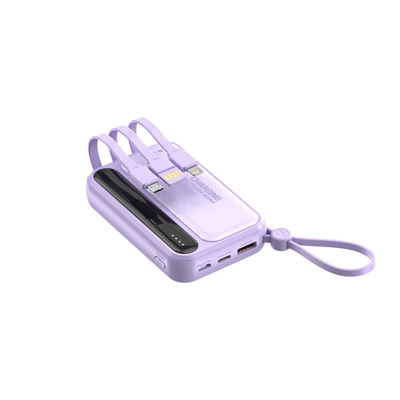 Tragbare Powerbank mit integrierten Schnellladeanschlüssen und Multifunktionskabel Skanto