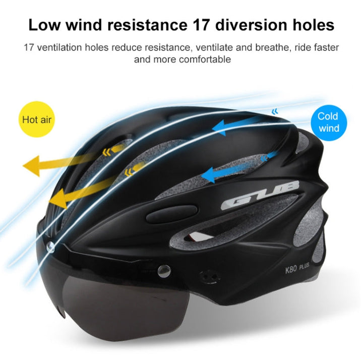 Skanto | GUB K80 Plus Helm mit Visier und Brille (Rot)