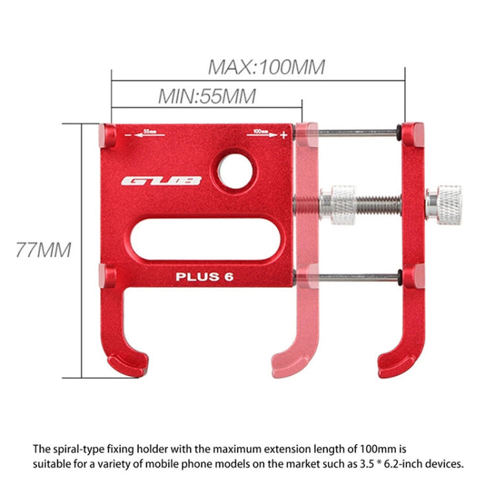 Skanto | GUB Plus 6 Aluminiumlegierung MTB Fahrrad Handyhalter (Schwarz)