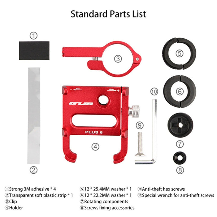 Skanto | GUB Plus 6 Aluminiumlegierung MTB Fahrrad Handyhalter (Schwarz)