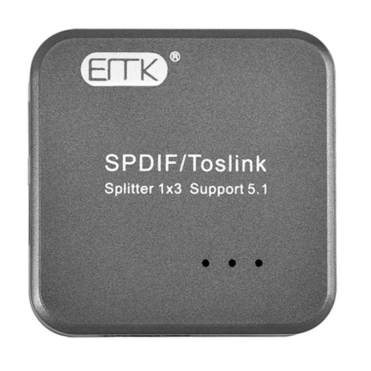 Skanto | EMK 1 Eingang 3 Ausgang Digital Optischer Audio SPDIF Toslink Splitter Adapter (Silbergrau)