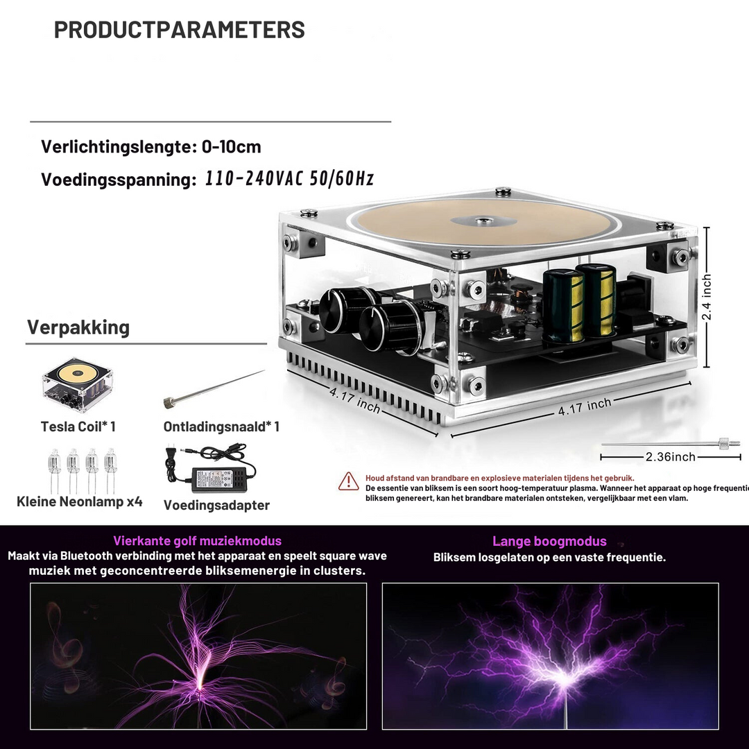Skanto | Multifunktionaler Tesla Musik-Lautsprecher | Plasma-Blitz-Lautsprecher | Kabelloser Bluetooth-Sound