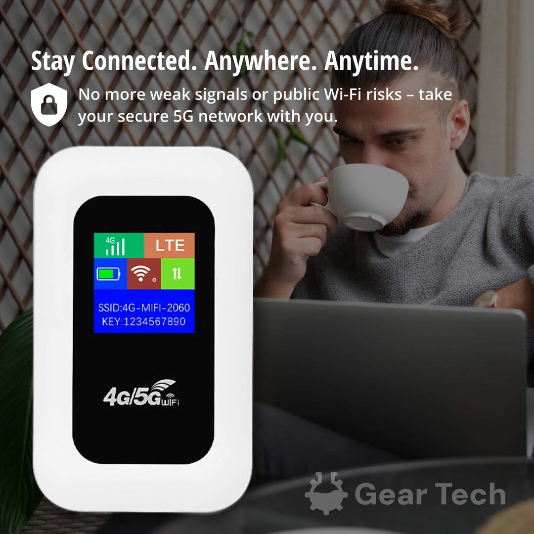 Skanto | Tragbarer 5G Wi-Fi Router | Sichere Hochgeschwindigkeitsverbindung für Reisen und Zuhause