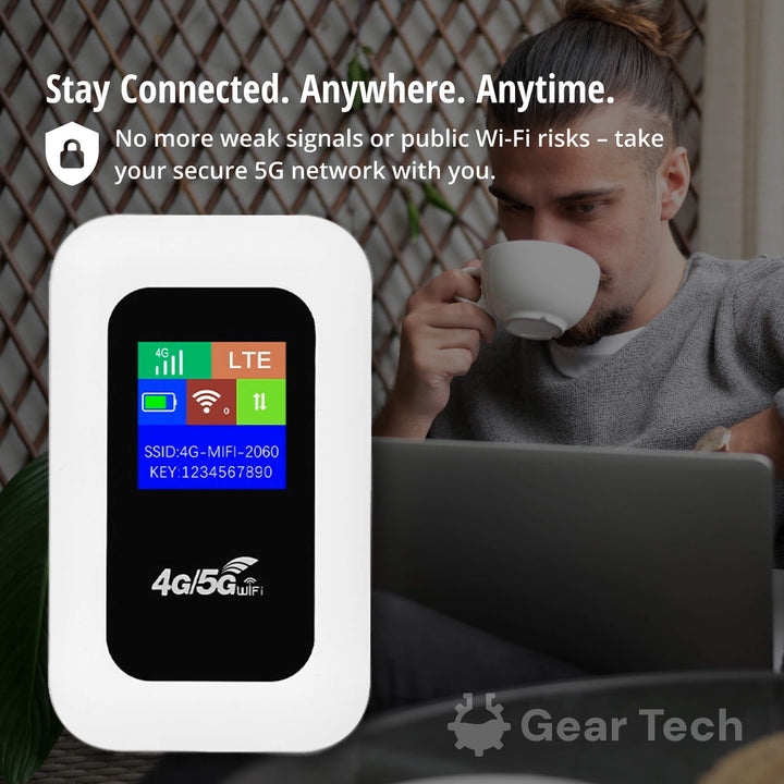 Skanto | Tragbarer 5G Wi-Fi Router | Sichere Hochgeschwindigkeitsverbindung für Reisen und Zuhause