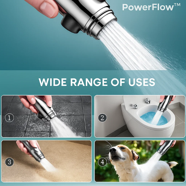 Skanto | PowerFlow™ Hochdruck-Duschkopf | Leistungsstarker Duschkopf für maximalen Wasserdruck