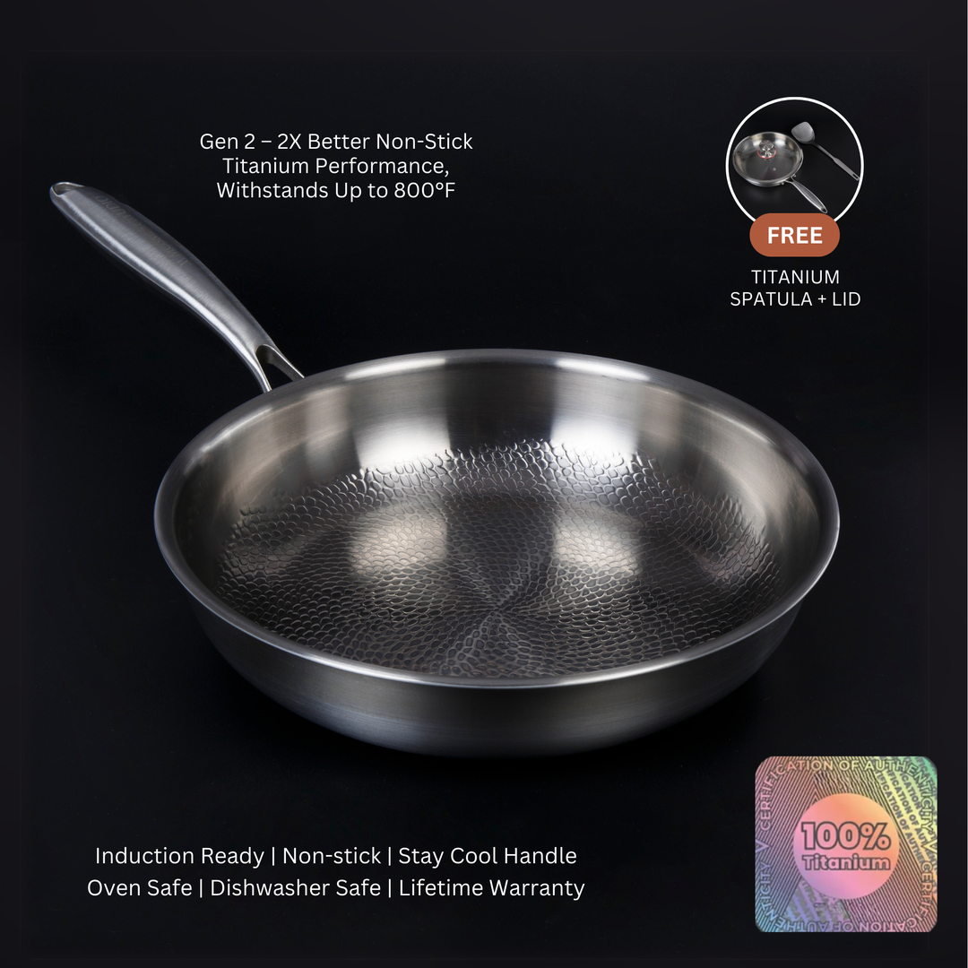 Skanto | Titan Bratpfanne | Ungiftig, natürlich antihaftbeschichtet & ideal für gesundes Kochen