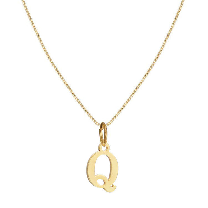 Skanto | 14k Minimale Serifen-Initialen-Halskette