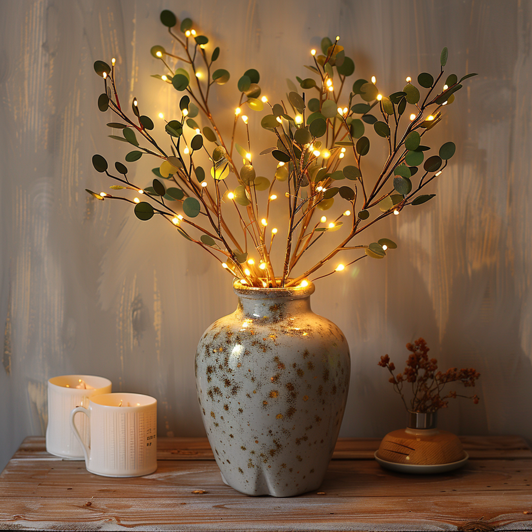 Skanto | LumiVista Magische Olivenzweig-Lichterkette – 70cm Elegante LED-Dekoration