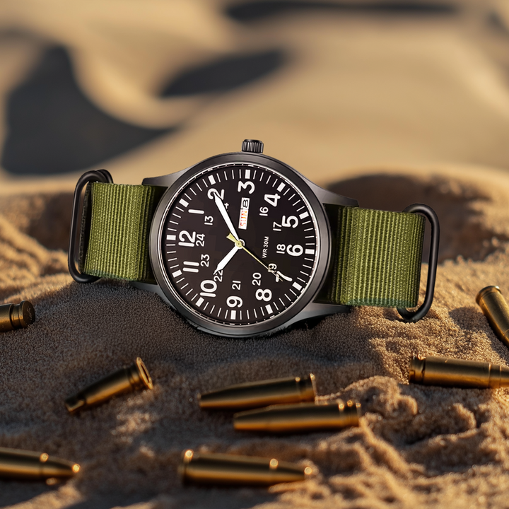 Skanto | Robuste Outdoor-Uhr für Herren – Wasserdichter Militärstil aus Edelstahl