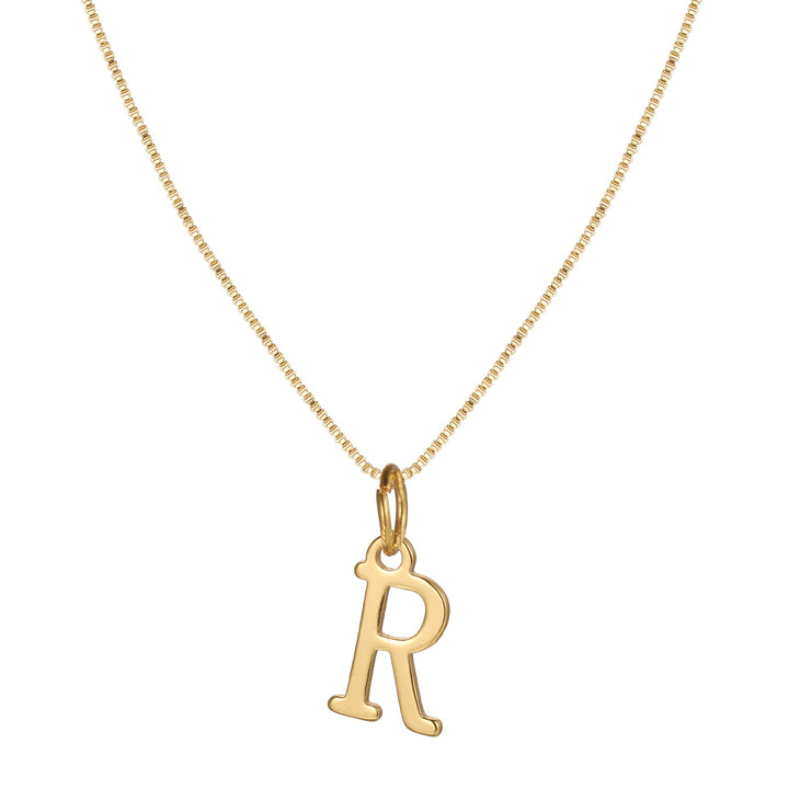 Skanto | 14k Minimale Serifen-Initialen-Halskette