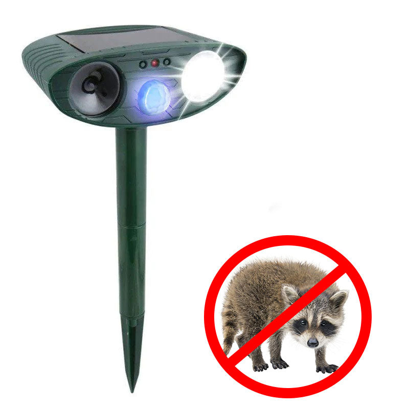 Skanto | Skanto Waschbär-Ultraschall-Vertreiber für den Außenbereich – Solarbetriebene Ultraschall-Tier- und Schädlingsbekämpfung – Waschbären innerhalb von 48 Stunden loswerden