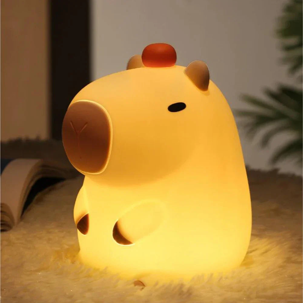 Skanto | Capybara-Licht - Wiederaufladbares Cartoon Capybara Silikon-Nachtlicht mit 800mAh Akku