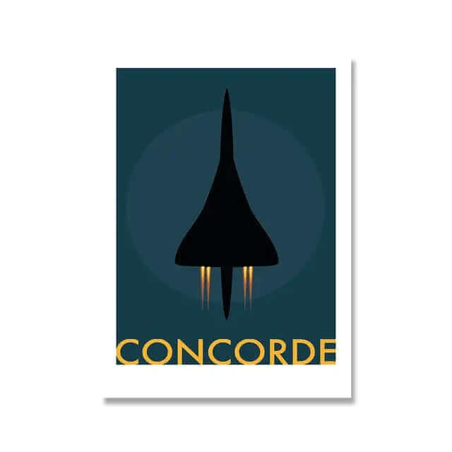 Skanto | Retro Concorde Flugzeug Poster auf Leinwand