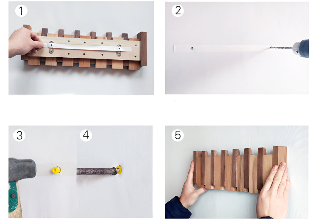 Skanto | RetroHooks - Wandregal aus Holz mit Magnethaken