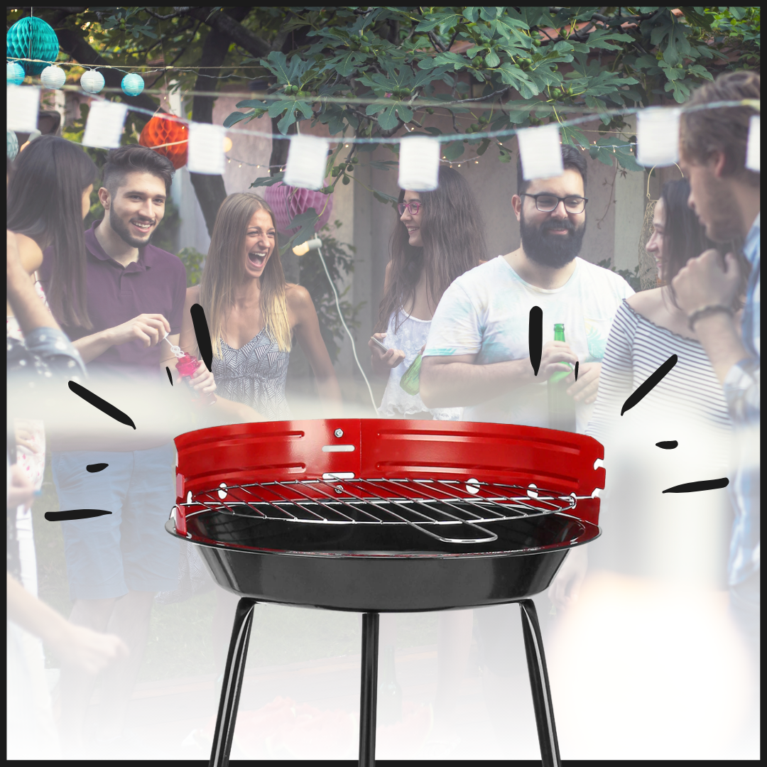 TRAGBARER RUNDER HOLZKOHLEGRILL