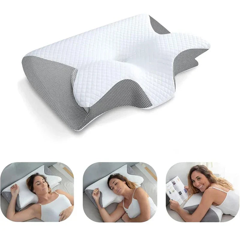 Skanto | Memory Foam Nackenkissen | Ergonomisches 2-in-1-Design zur Linderung von Nackenschmerzen & für komfortablen Schlaf