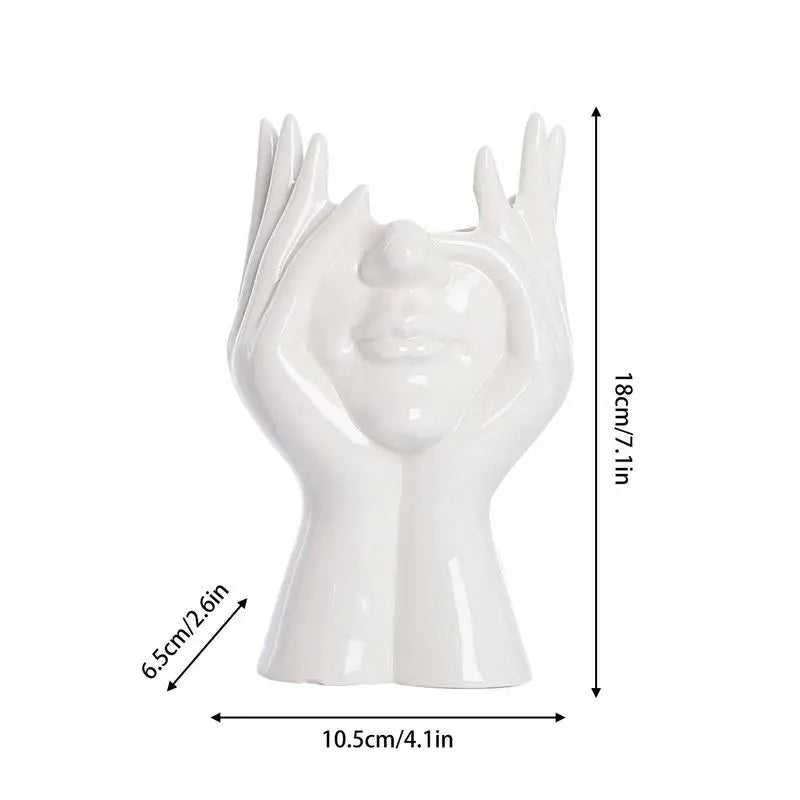 Skanto Keramik-Gesichtsvase für Deko, Kunstvase für Zuhause, Büro-Deko, feministische Deko, moderne Körper-Blumenvase, weibliche Körper-Vase